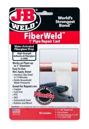2 Pack JB Weld Fiber Weld 1" Pipe Repair Cast